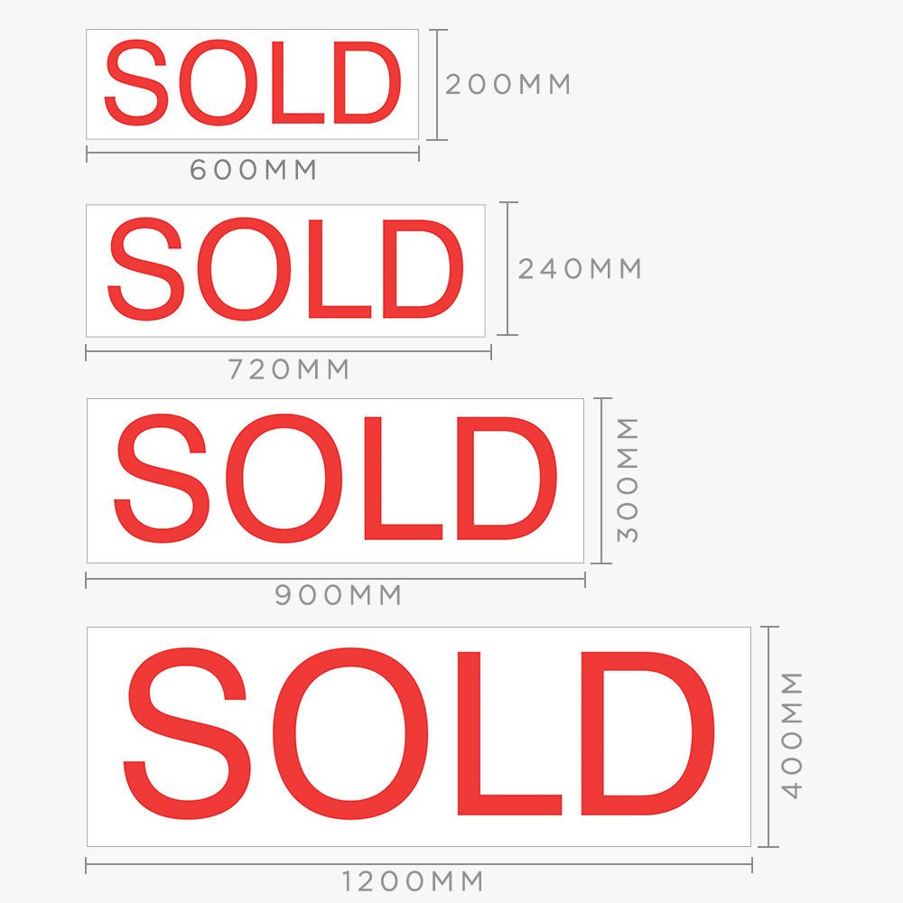 Generic Sold Sticker (Rectangle) - White-Red