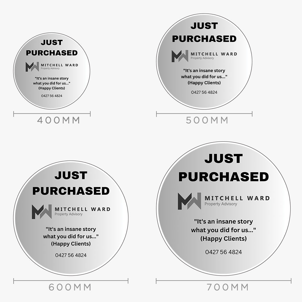 Just Purchased Sticker (Round)- Mitchell Ward Property Advisory