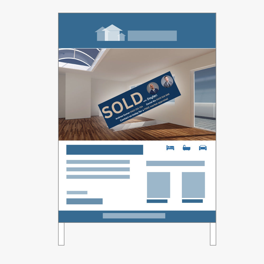 SOLD Sticker with agent photos (Rectangle) - Dayten Property