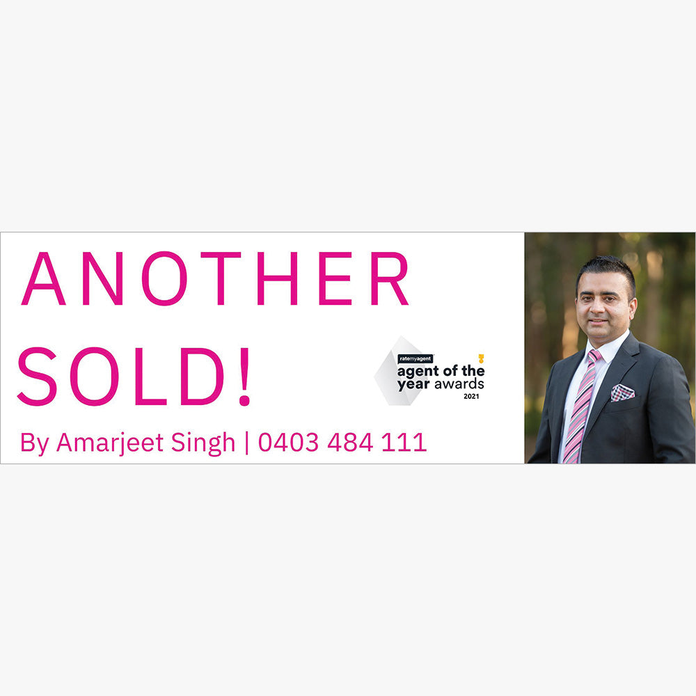 ANOTHER SOLD Sticker (Rectangle) - Waratah Estate Agents - Amarjeet Singh