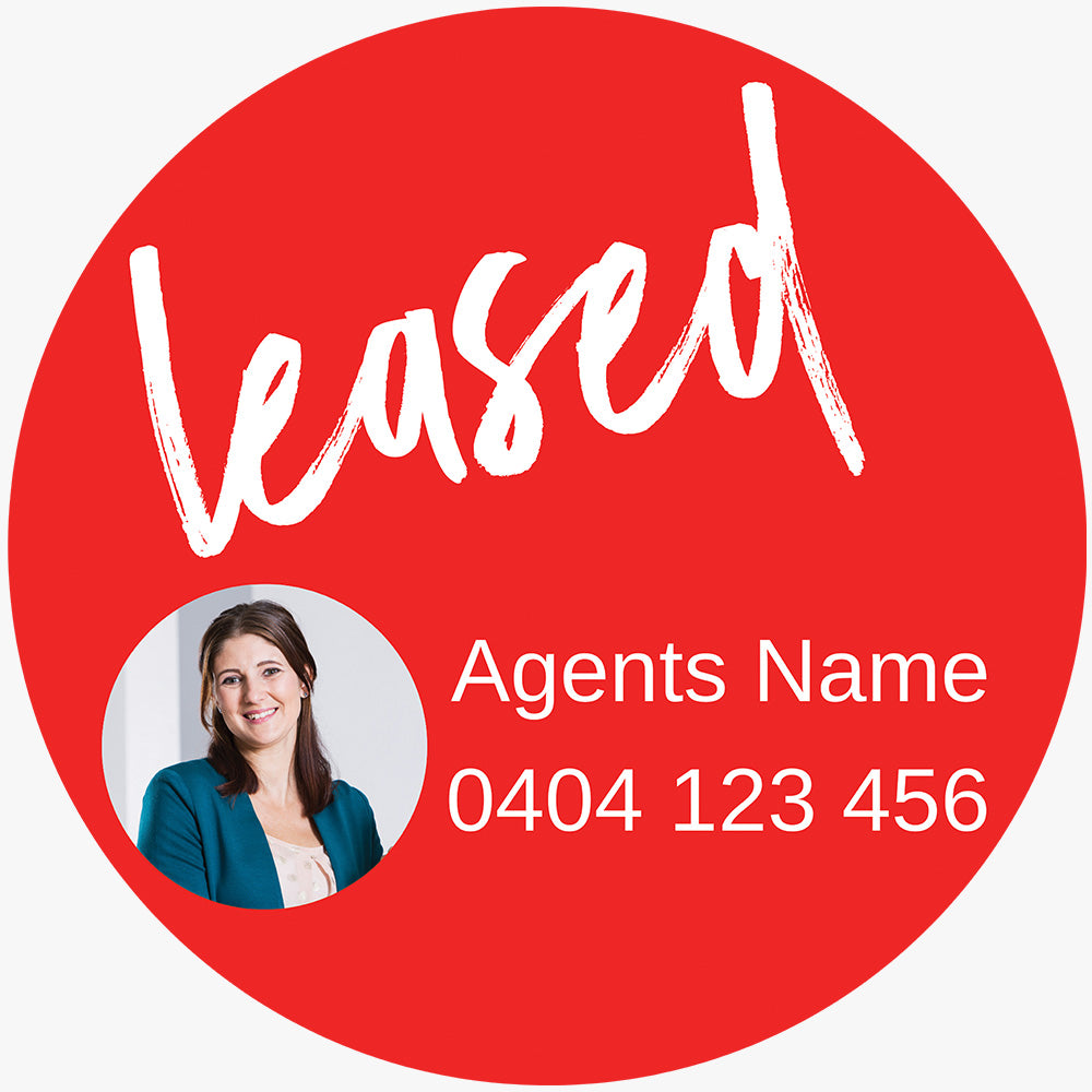 Custom Leased Sticker - Elders Real Estate (Round)