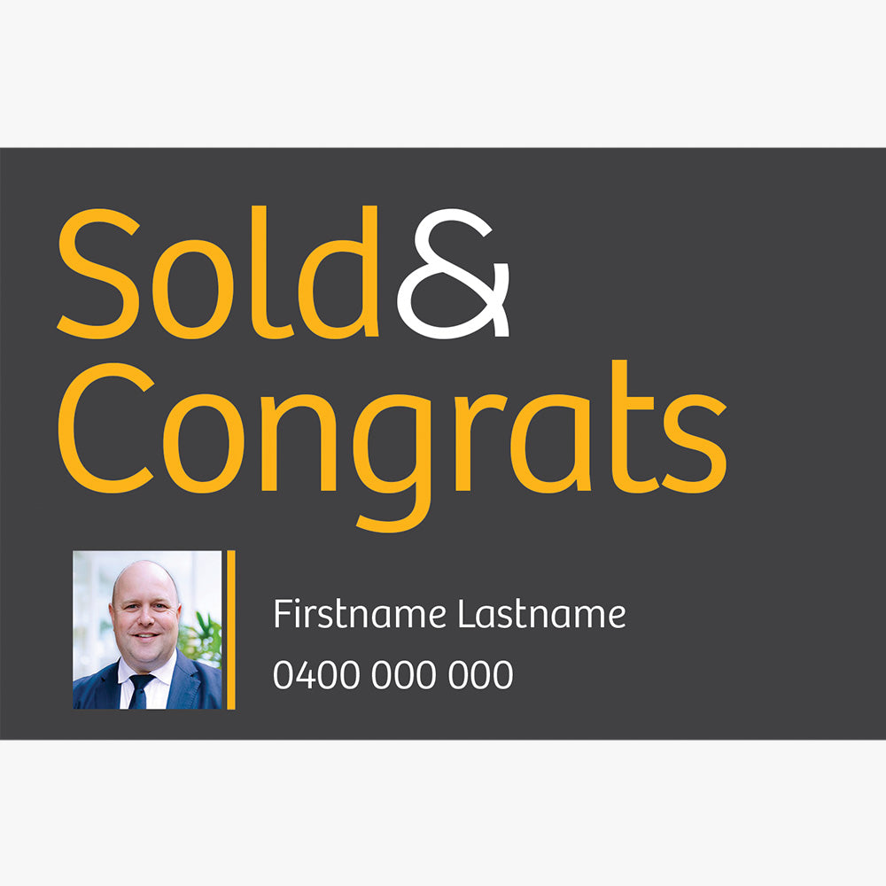 Sold & Congrats with Photo Sticker (Rectangle) - Raine & Horne