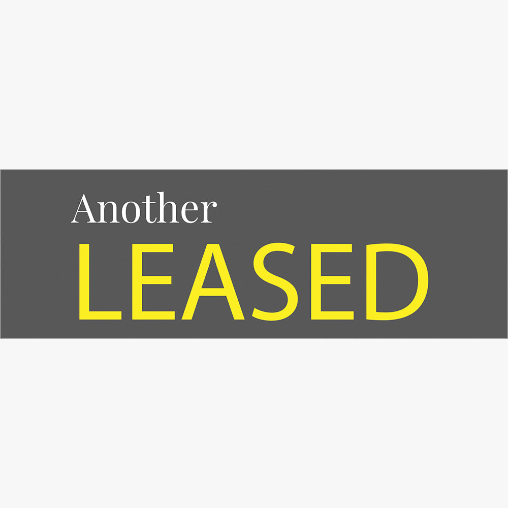 Leased Sticker With Dark Grey Background (Rectangle)
