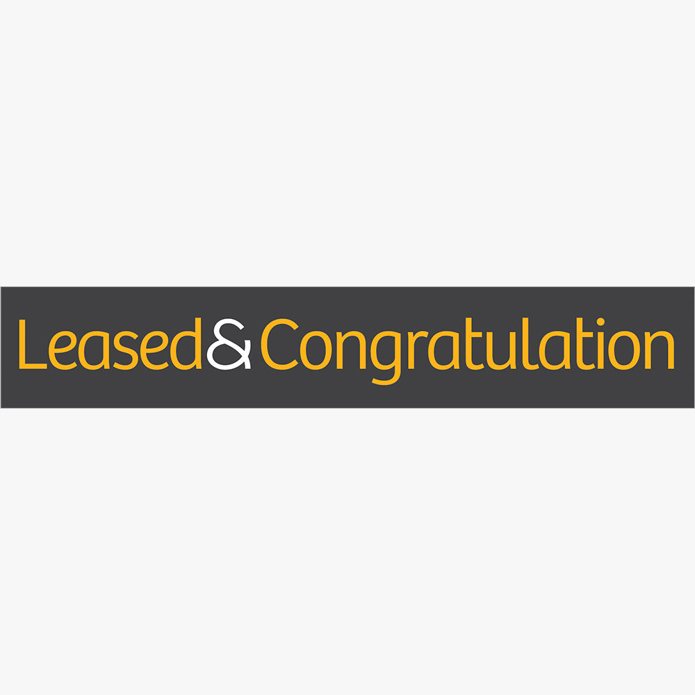 Leased & Congratulation Sticker (Rectangle) - Raine & Horne - Slim