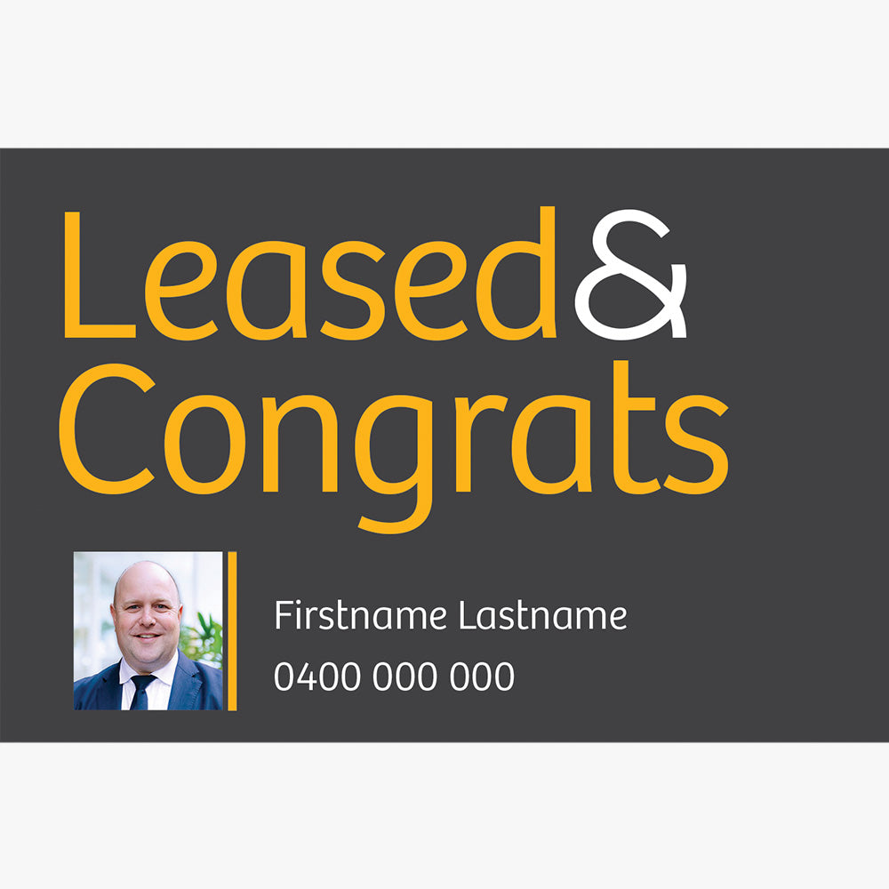 Leased & Congrats with Photo Sticker (Rectangle) - Raine & Horne