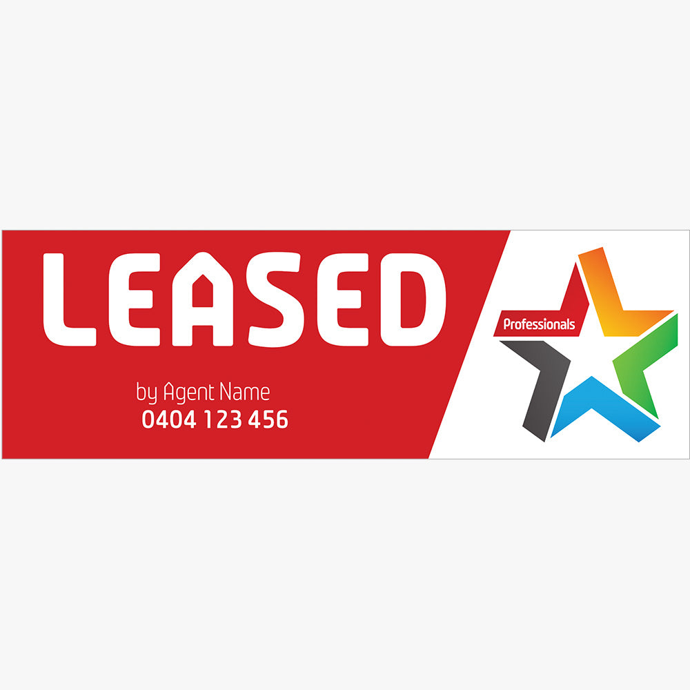 Leased by Sticker with Logo (Rectangle) - Professionals