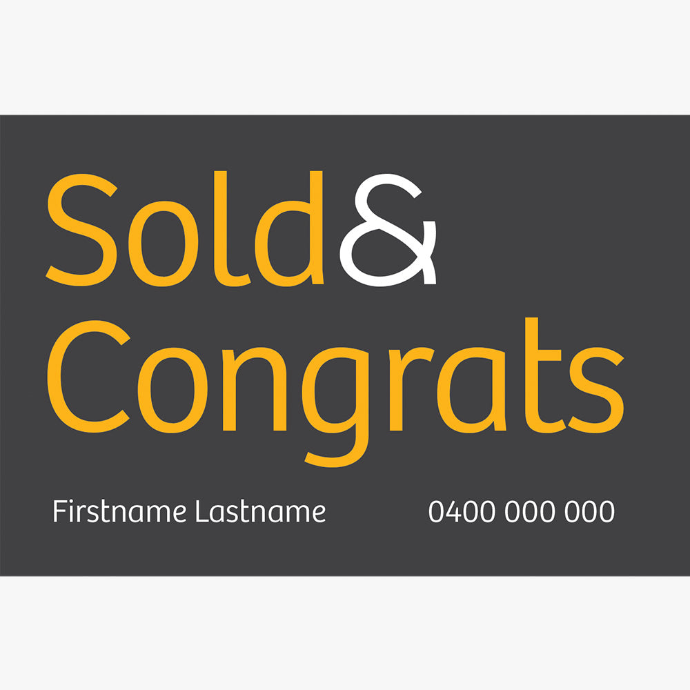 Sold & Congrats with info Sticker (Rectangle) - Raine & Horne