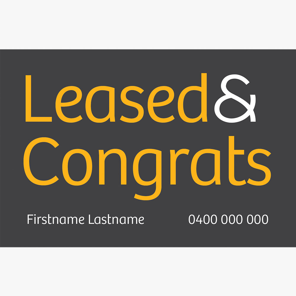 Leased & Congrats with info Sticker (Rectangle) - Raine & Horne