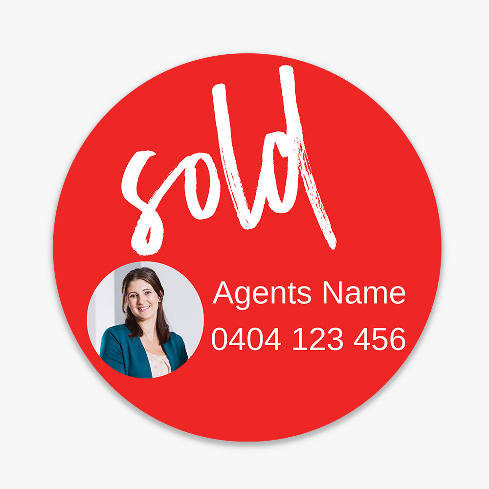 Custom Sold Sticker - Elders Real Estate (Round)