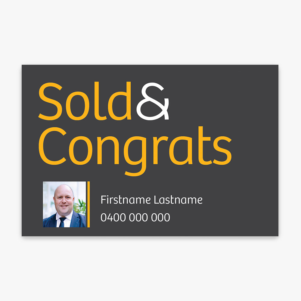 Sold & Congrats with Photo Sticker (Rectangle) - Raine & Horne