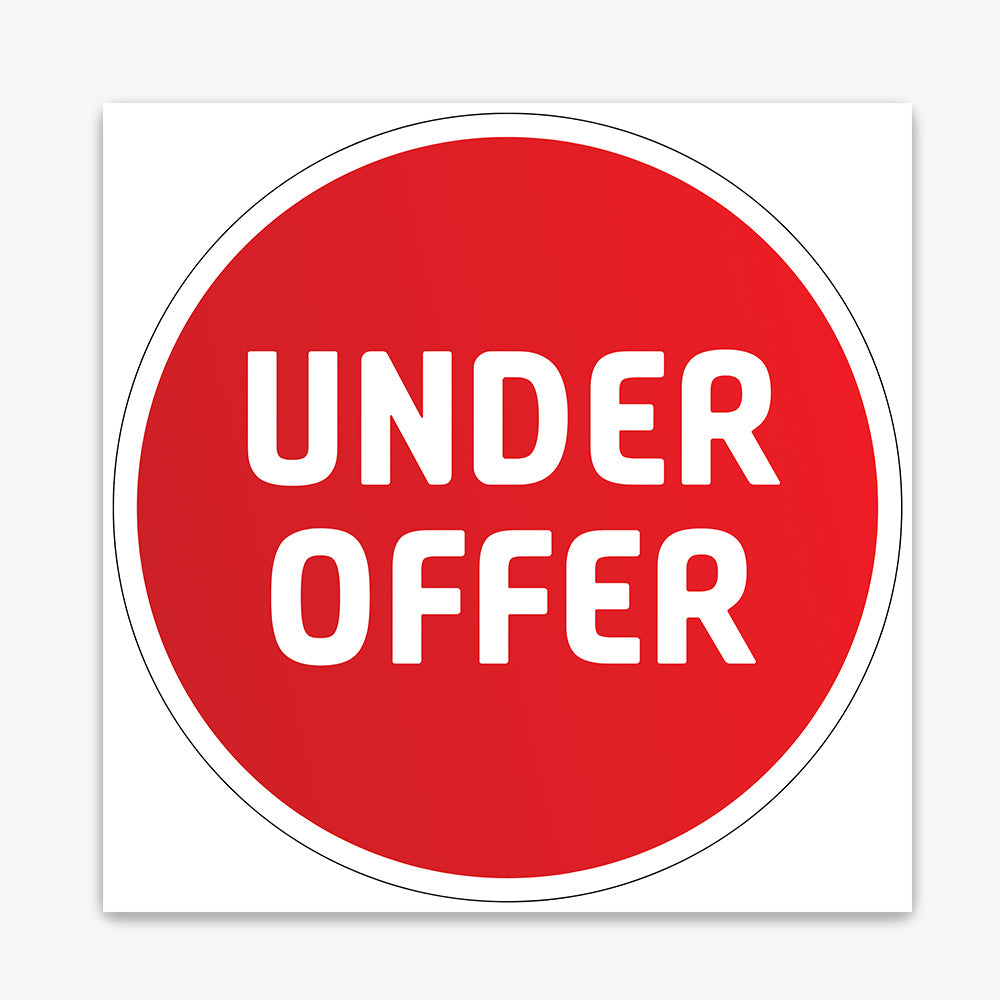 Under Offer Sticker (Round) - Red Gradient with White Border - Professionals