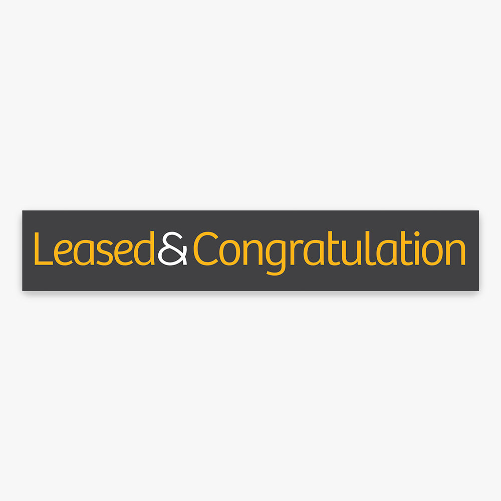 Leased & Congratulation Sticker (Rectangle) - Raine & Horne - Slim