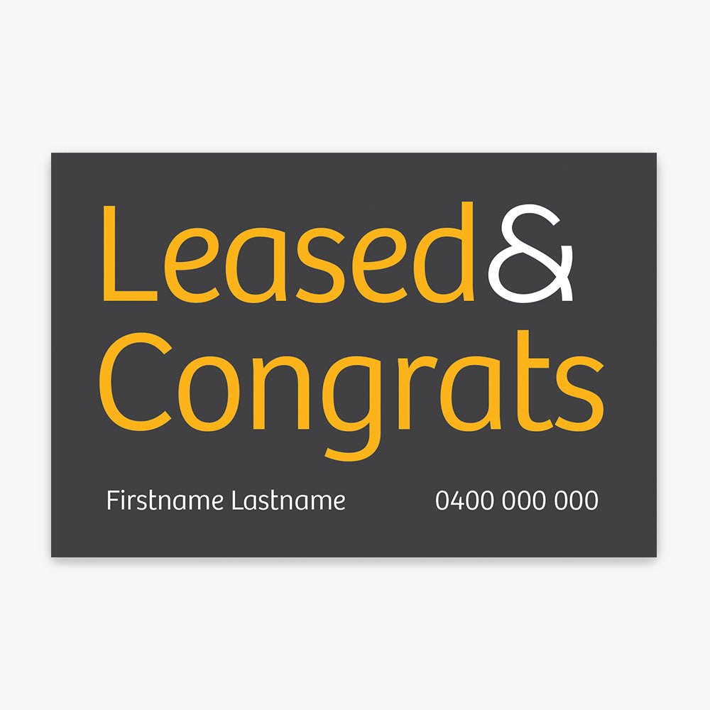 Leased & Congrats with info Sticker (Rectangle) - Raine & Horne
