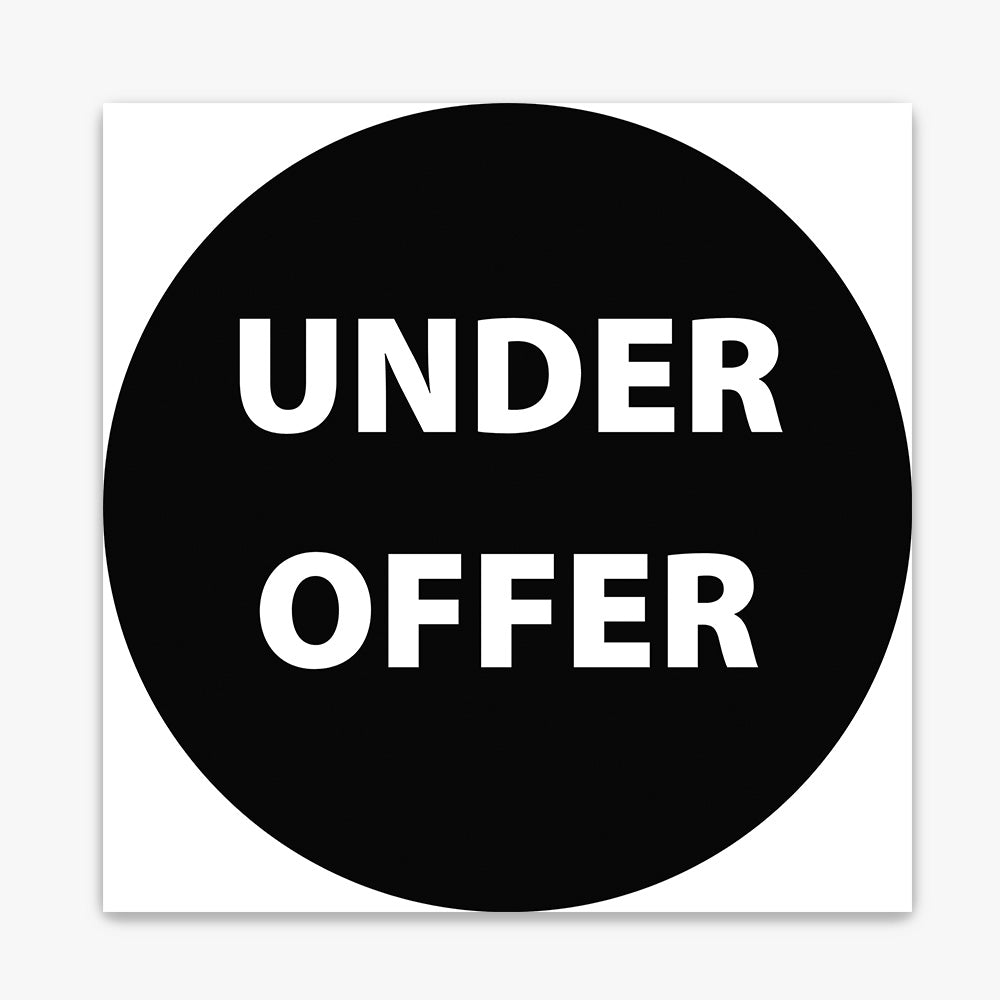 Under Offer Sticker (Round) (Black) - Zoom Real Estate