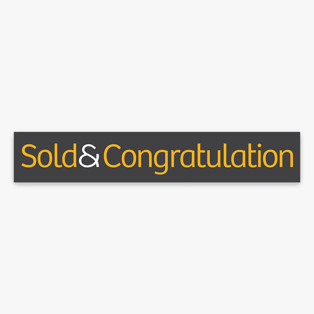Sold & Congratulation Sticker (Rectangle) - Raine & Horne - Slim
