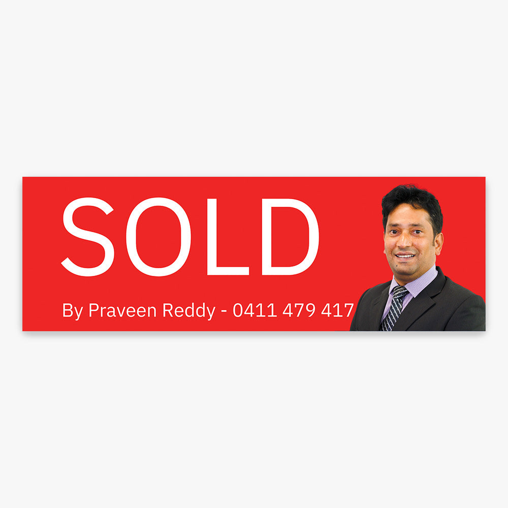 SOLD by Praveen Reddy Sticker (Rectangle) - New Era Real Estate