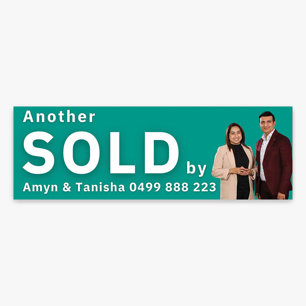 Custom Sold by Sticker (Rectangle) - Thank You Real Estate