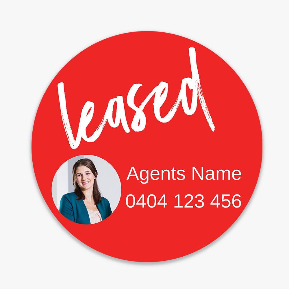 Custom Leased Sticker - Elders Real Estate (Round)