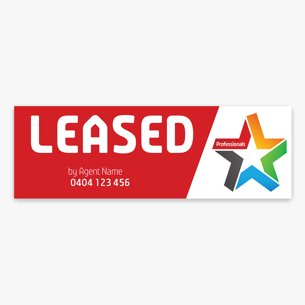 Leased by Sticker with Logo (Rectangle) - Professionals