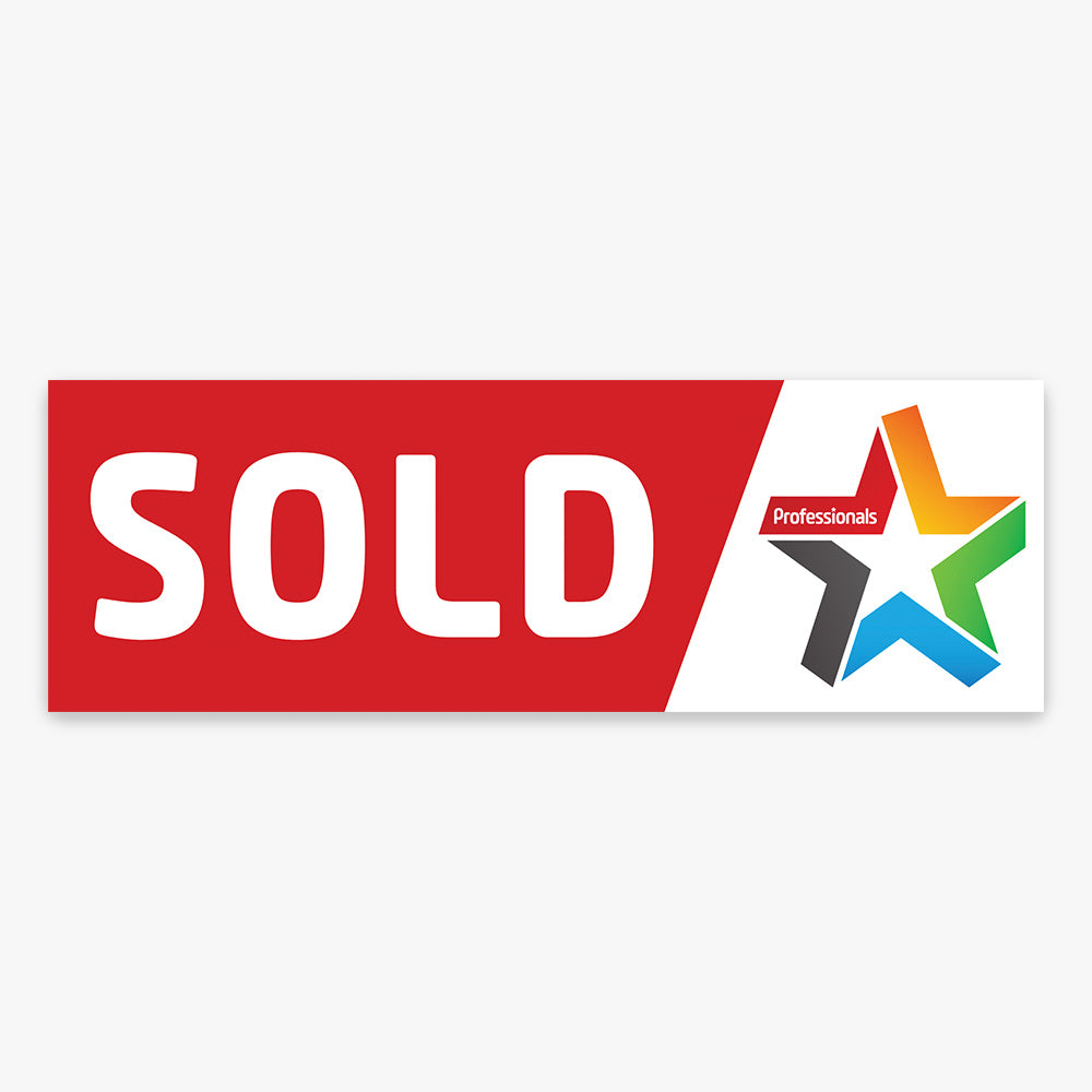Sold Sticker with Logo (Rectangle) - Professionals
