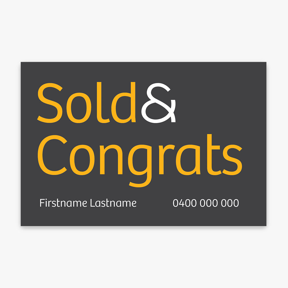 Sold & Congrats with info Sticker (Rectangle) - Raine & Horne