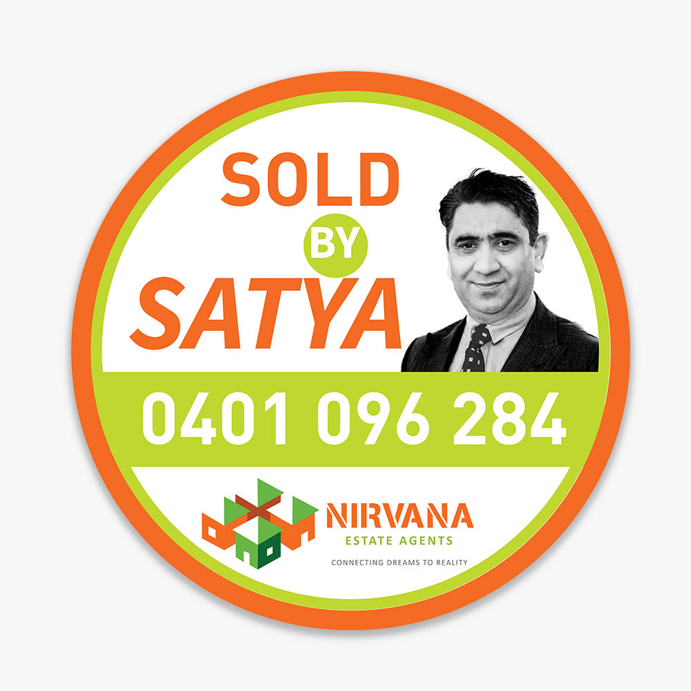 Custom Sold by Sticker - Nirvana Estate Agents (Round)