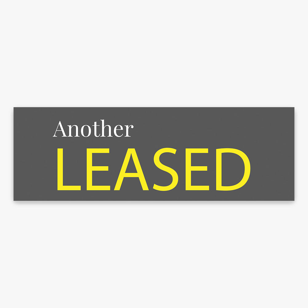 Leased Sticker With Dark Grey Background (Rectangle)