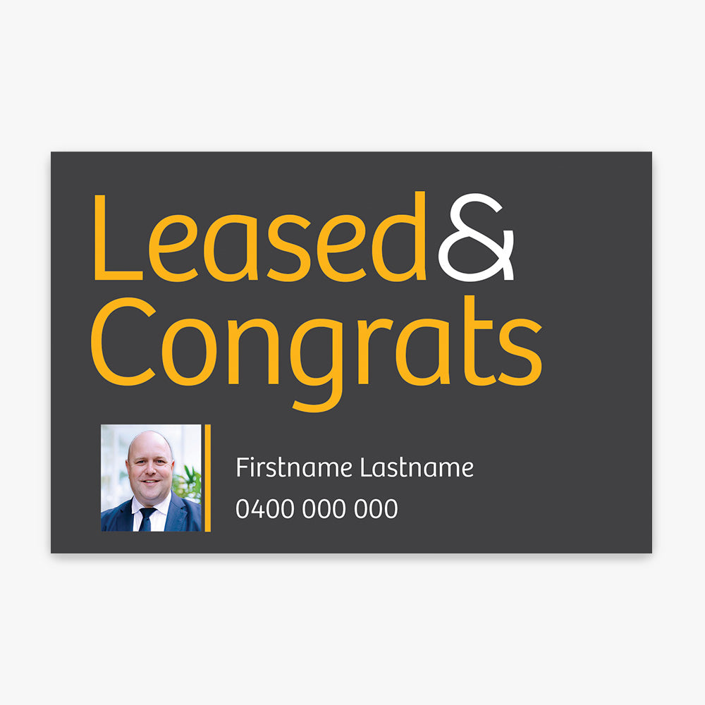 Leased & Congrats with Photo Sticker (Rectangle) - Raine & Horne