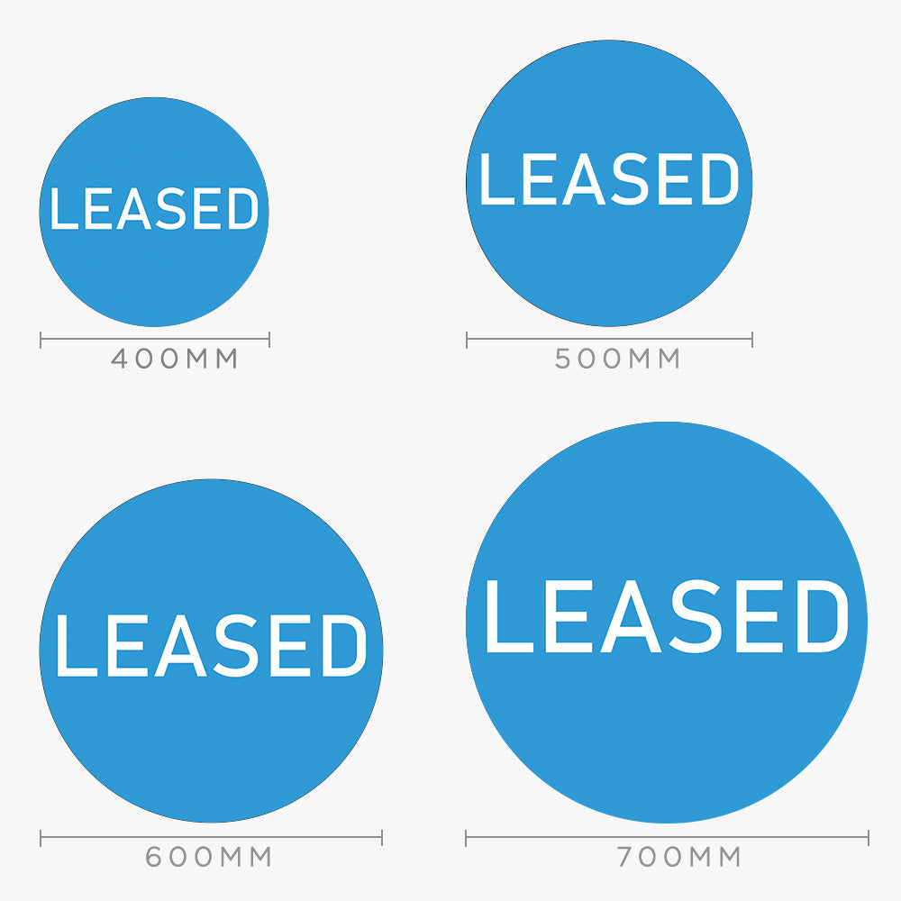 Leased Sticker (Round) - Harcourts