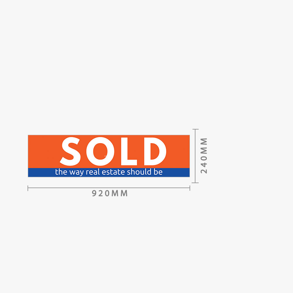 SOLD Sticker (Rectangle) - 920mm x 240mm - Upside Realty