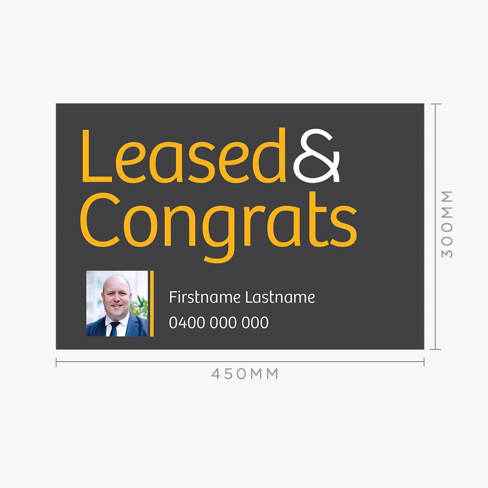 Leased & Congrats with Photo Sticker (Rectangle) - Raine & Horne