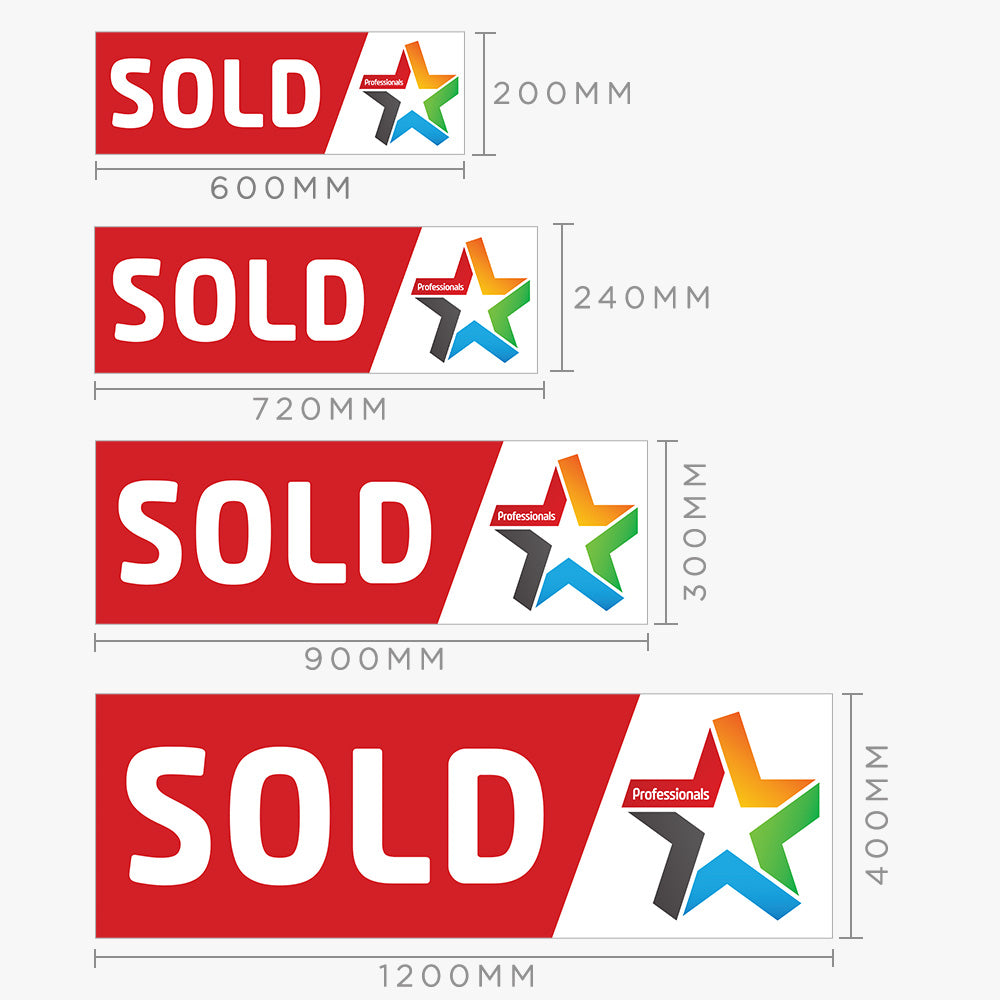 Sold Sticker with Logo (Rectangle) - Professionals