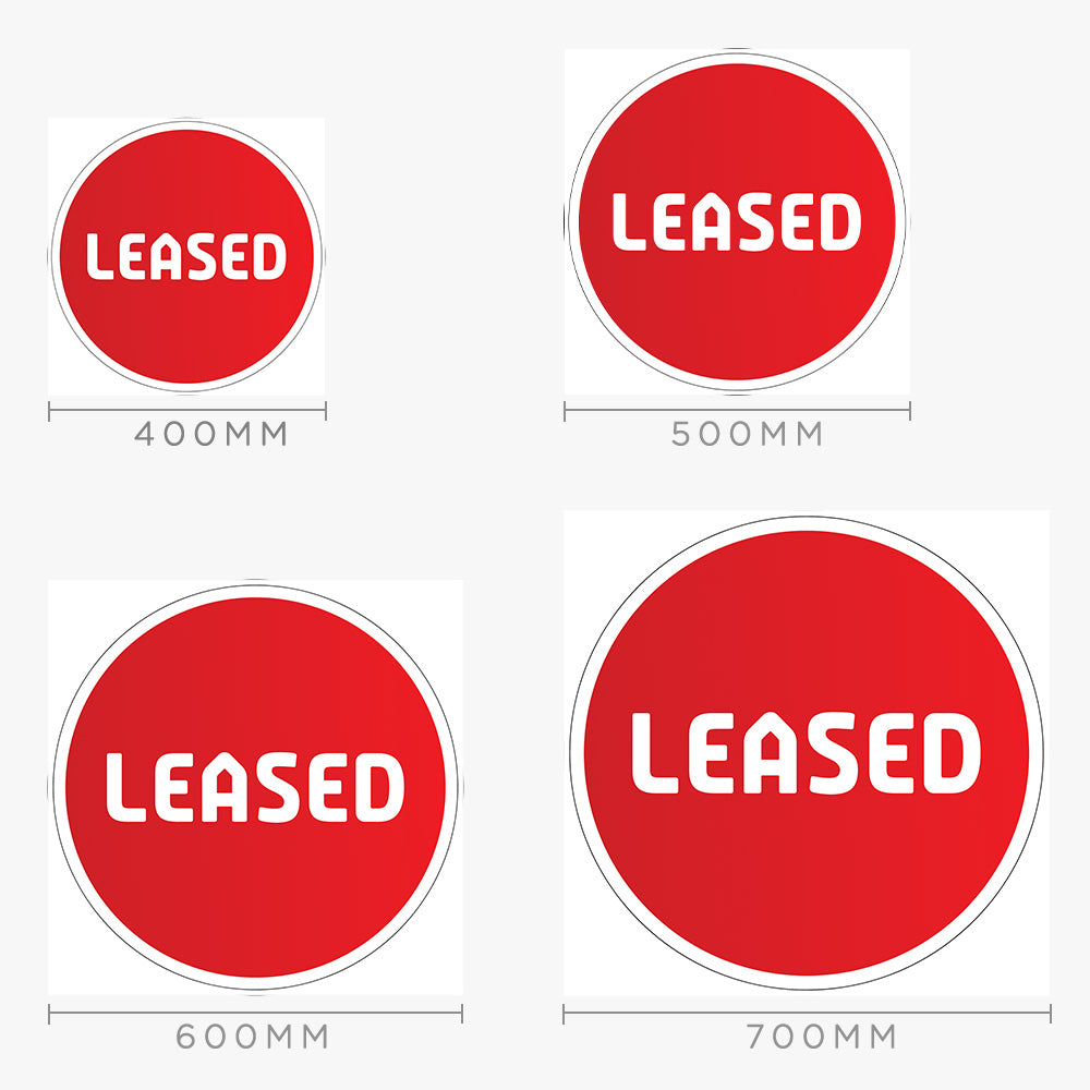 Leased Sticker (Round) - Red Gradient with White Border - Professionals