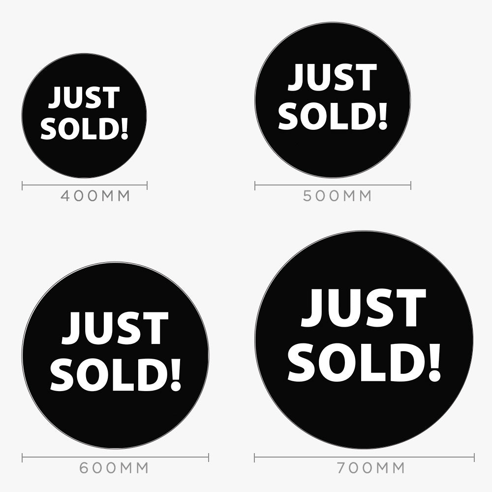 JUST SOLD Sticker (Round) - Black