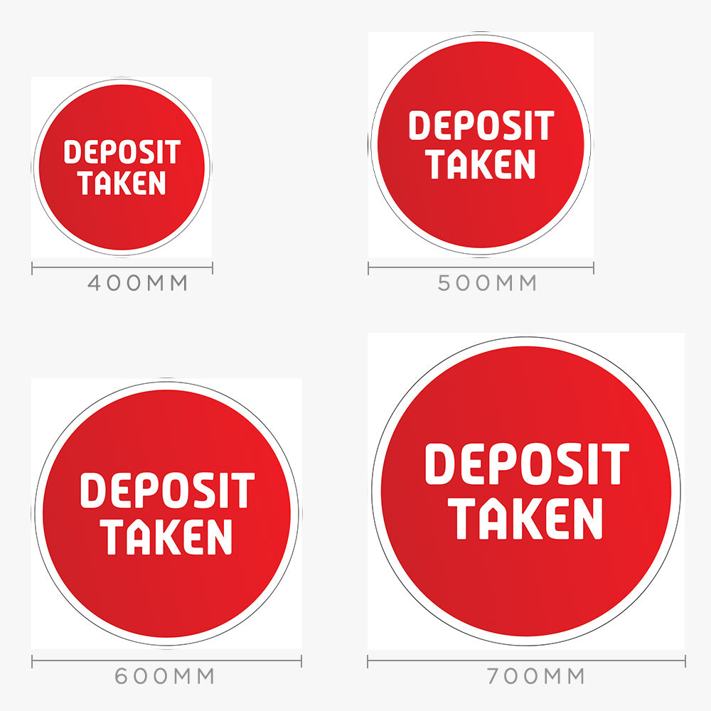 Deposit Taken Sticker (Round) - Red Gradient with White Border - Professionals