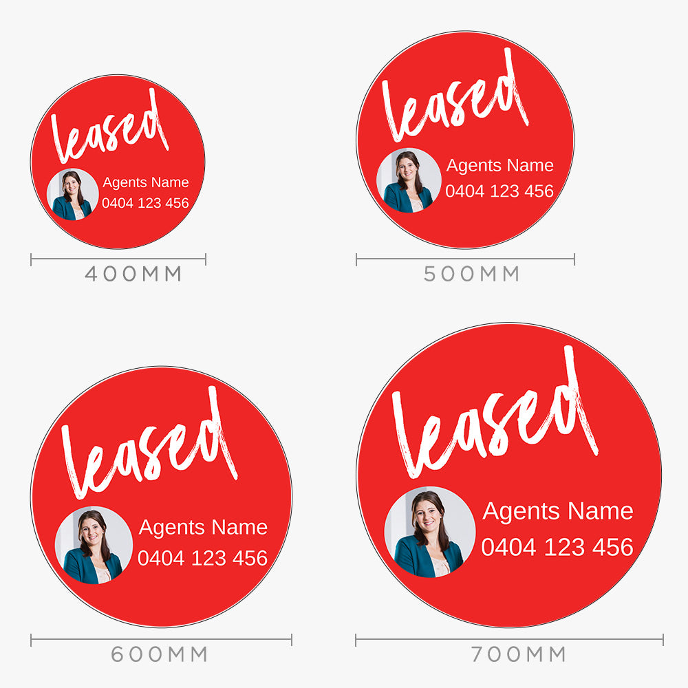 Custom Leased Sticker - Elders Real Estate (Round)