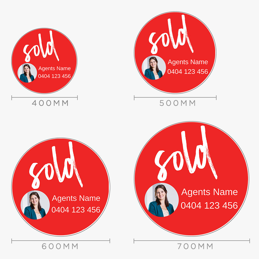 Custom Sold Sticker - Elders Real Estate (Round)