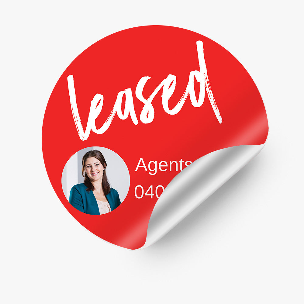 Custom Leased Sticker - Elders Real Estate (Round)