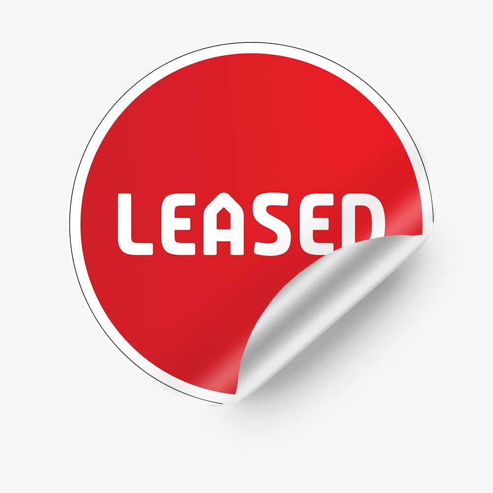 Leased Sticker (Round) - Red Gradient with White Border - Professionals