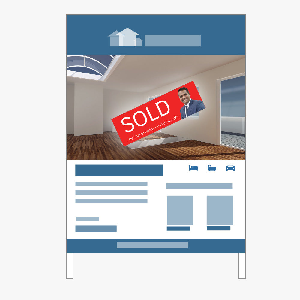 SOLD by Charan Reddy Sticker (Rectangle) - New Era Real Estate