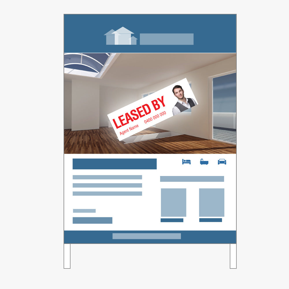 Leased By Sticker With Agent Photo (Rectangle) - PRD