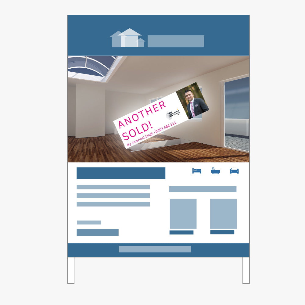 ANOTHER SOLD Sticker (Rectangle) - Waratah Estate Agents - Amarjeet Singh