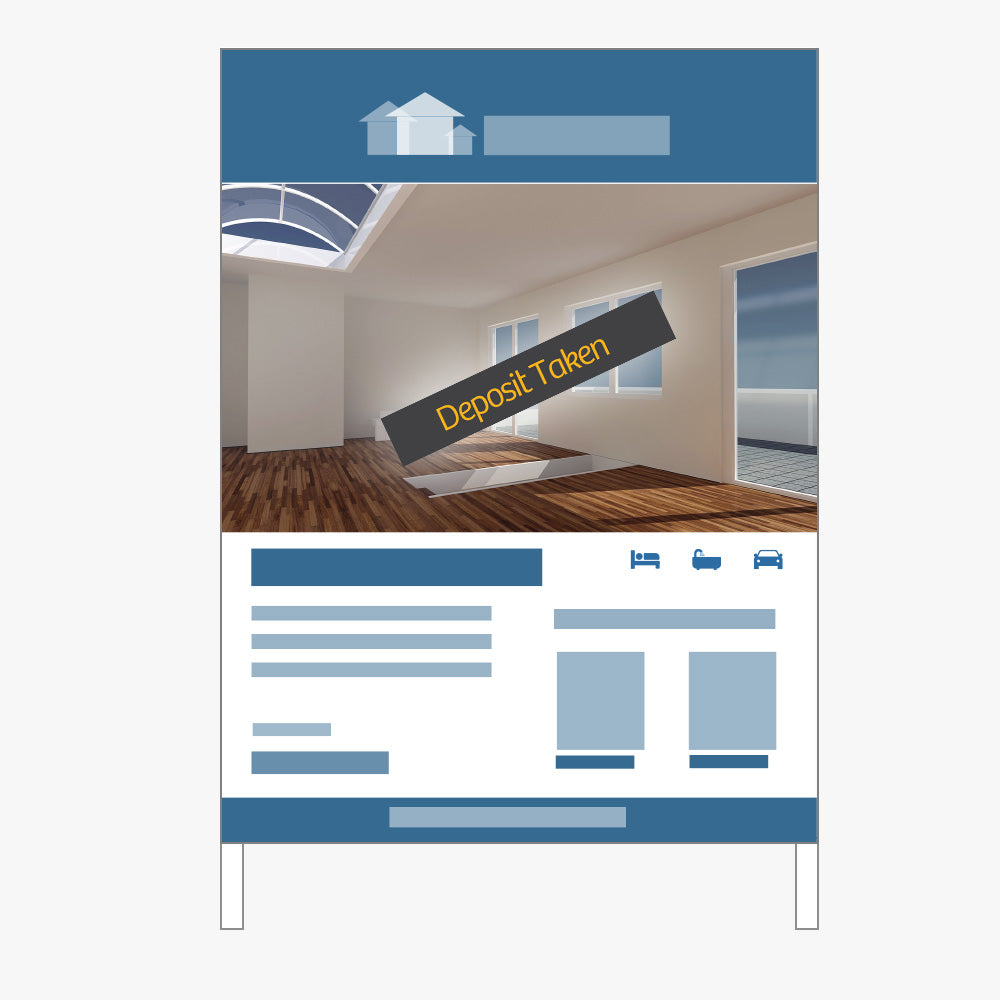 Deposit Taken Sticker (Rectangle) - Raine & Horne - Slim