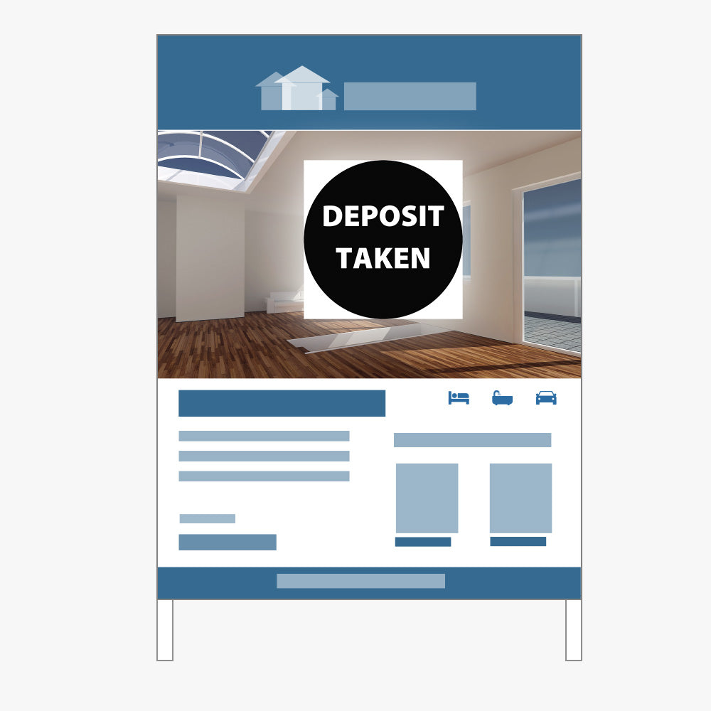 Deposit Taken Sticker (Round) (Black) - Zoom Real Estate
