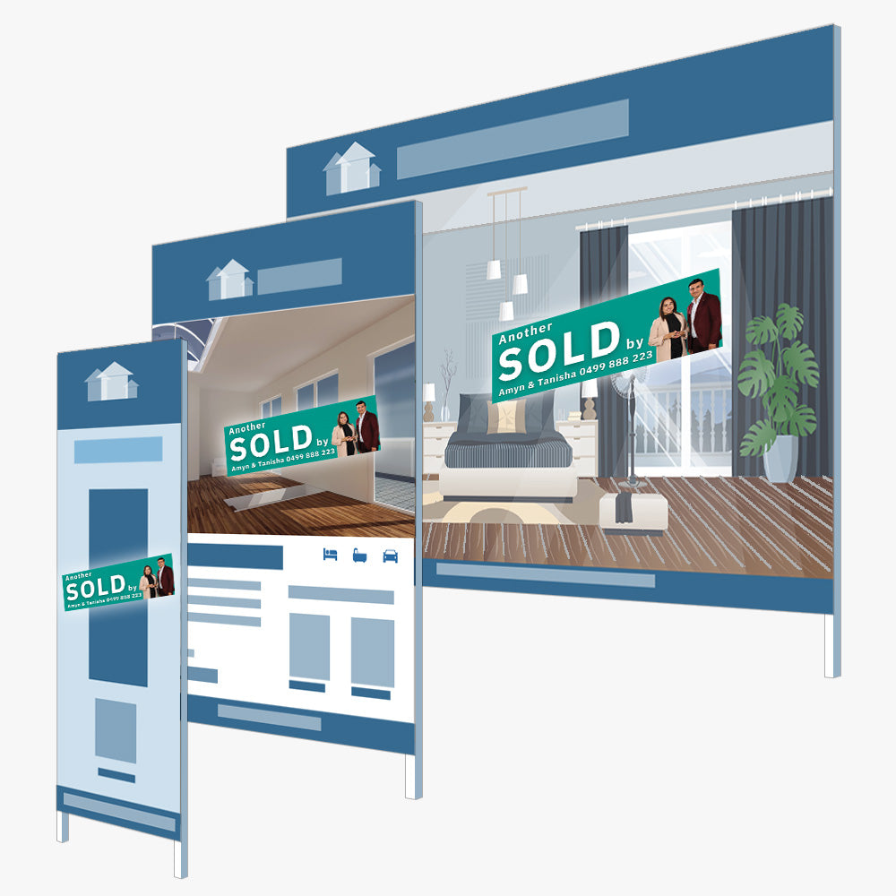 Custom Sold by Sticker (Rectangle) - Thank You Real Estate