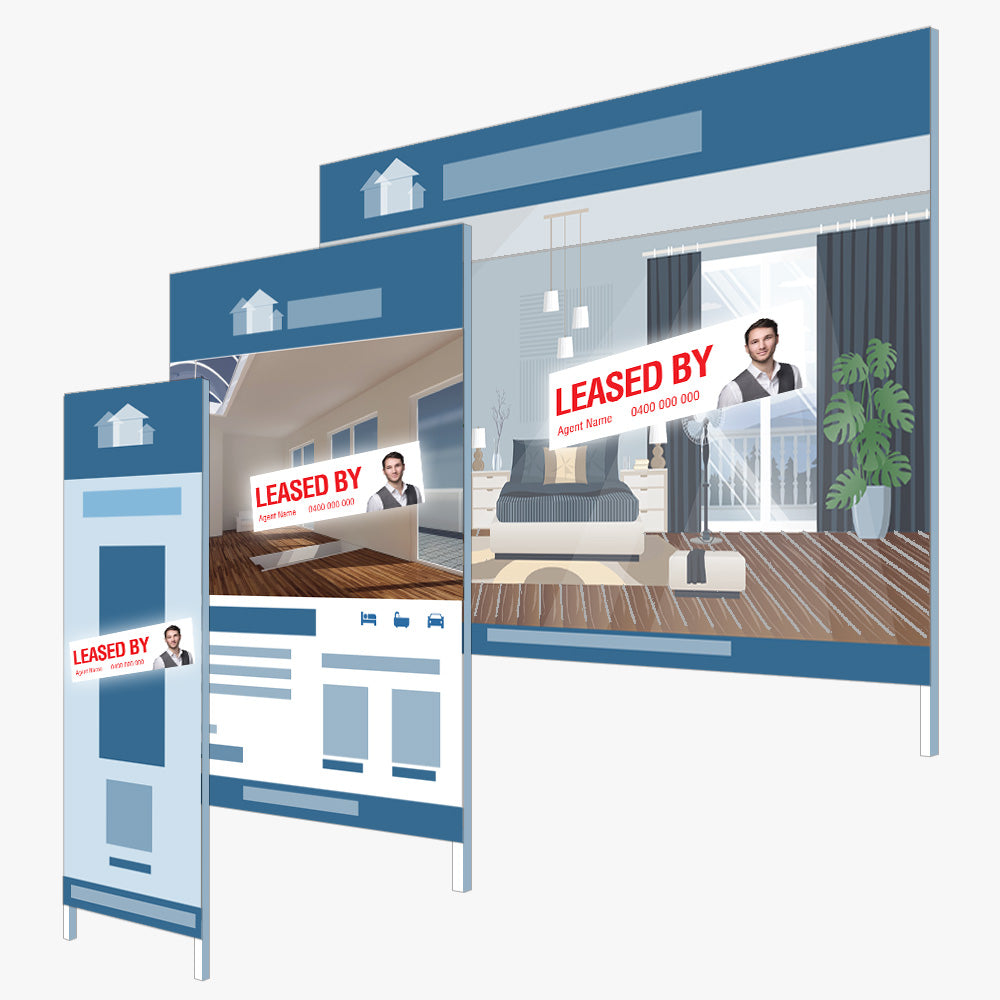 Leased By Sticker With Agent Photo (Rectangle) - PRD