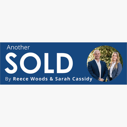 SOLD Sticker (Rectangle) Reece Woods & Sarah Cassidy - First National Real Estate Bowral: design artwork