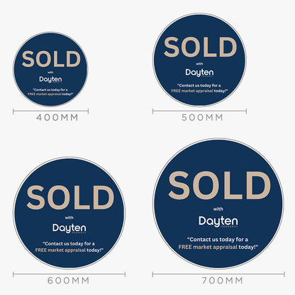 SOLD Sticker (Round)- Dayten Property: size options