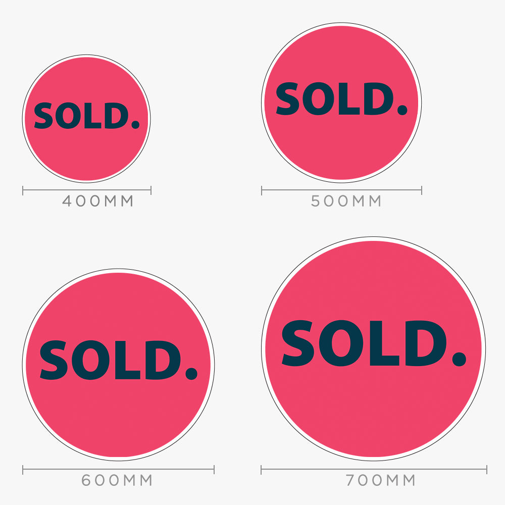 Curved Sold Sticker SOLD Sticker (Round)- Flair Real Estate – Real Stickers