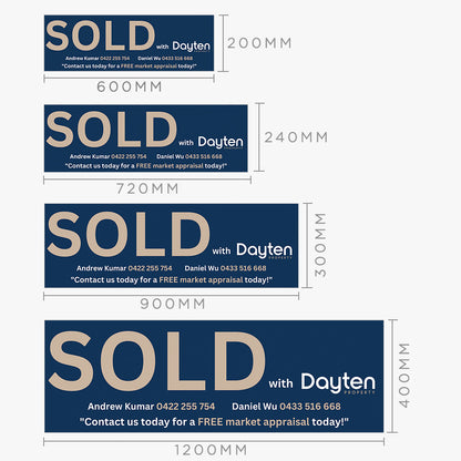 SOLD Sticker (Rectangle) - Dayten Property: size options